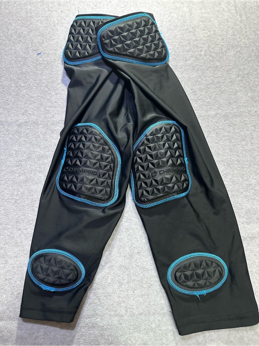Champro Youth XL Padded Football Compression Pants Black Blue YXL
